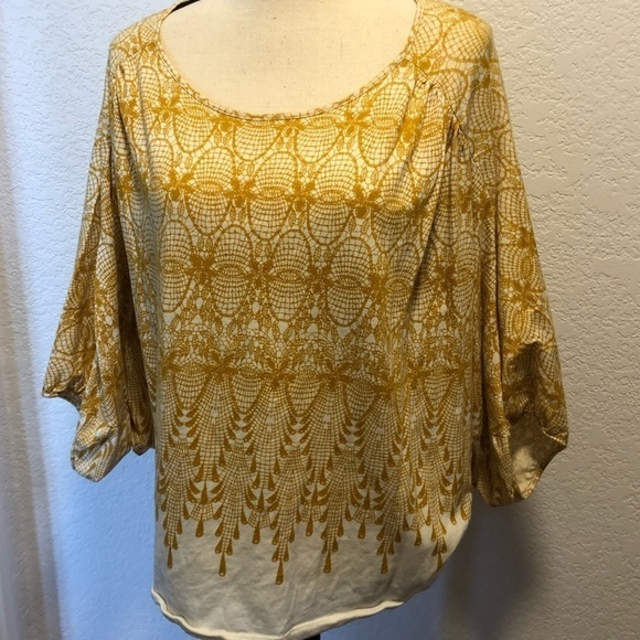 Deletta Batwing Style Sleeve Lace Print - Picture 1 of 5